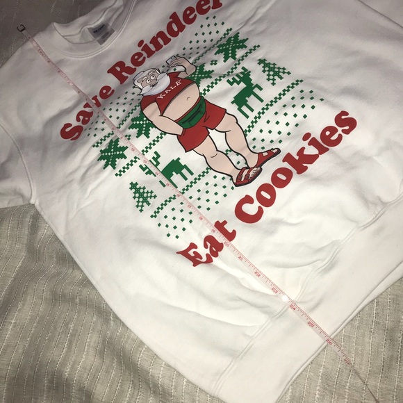 1 LEFT! Gildan Xmas sweatshirt . White. Small. NIB - Picture 7 of 7